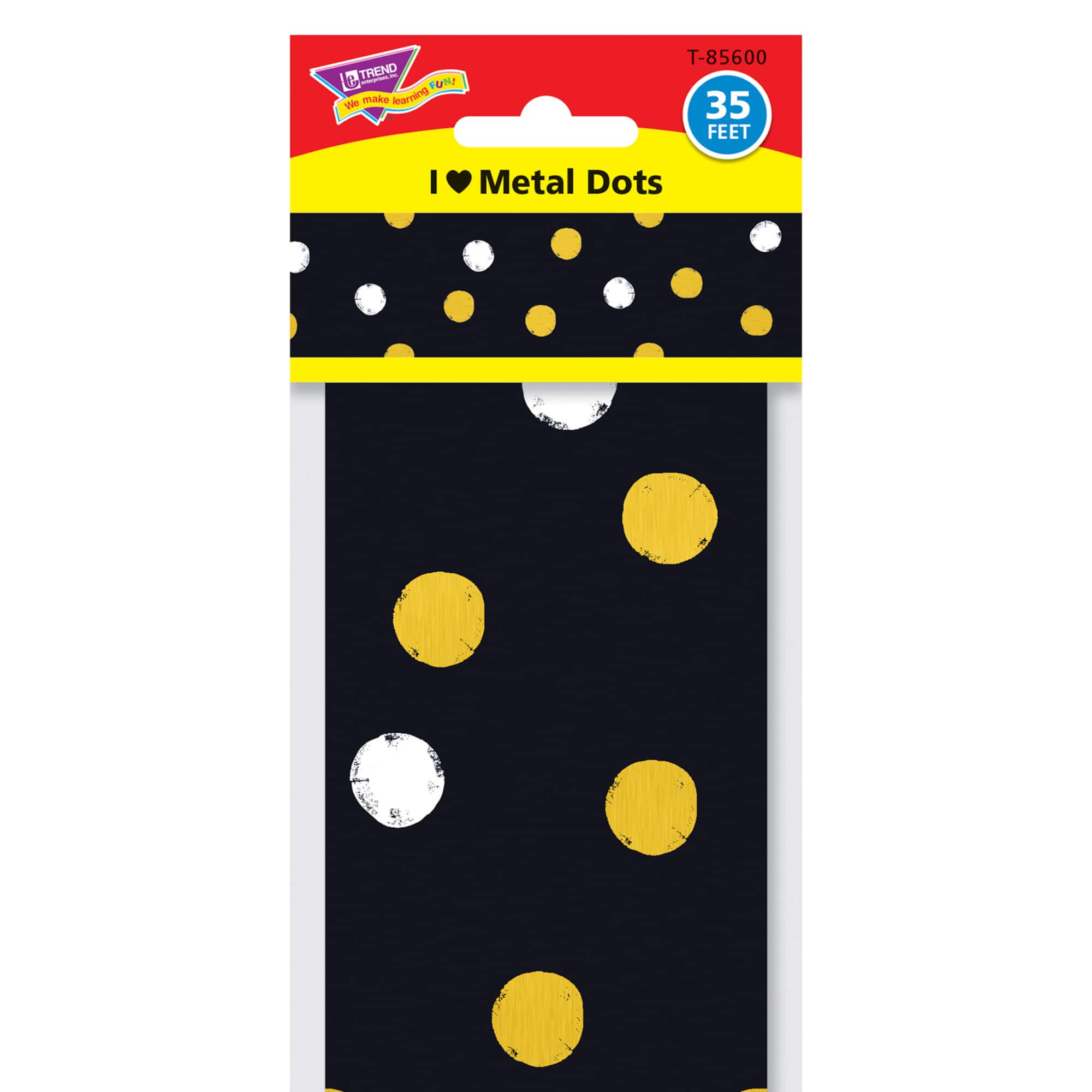 Trend Enterprises® Bolder Borders® I Heart Metal Dots Border, 35.7ft.